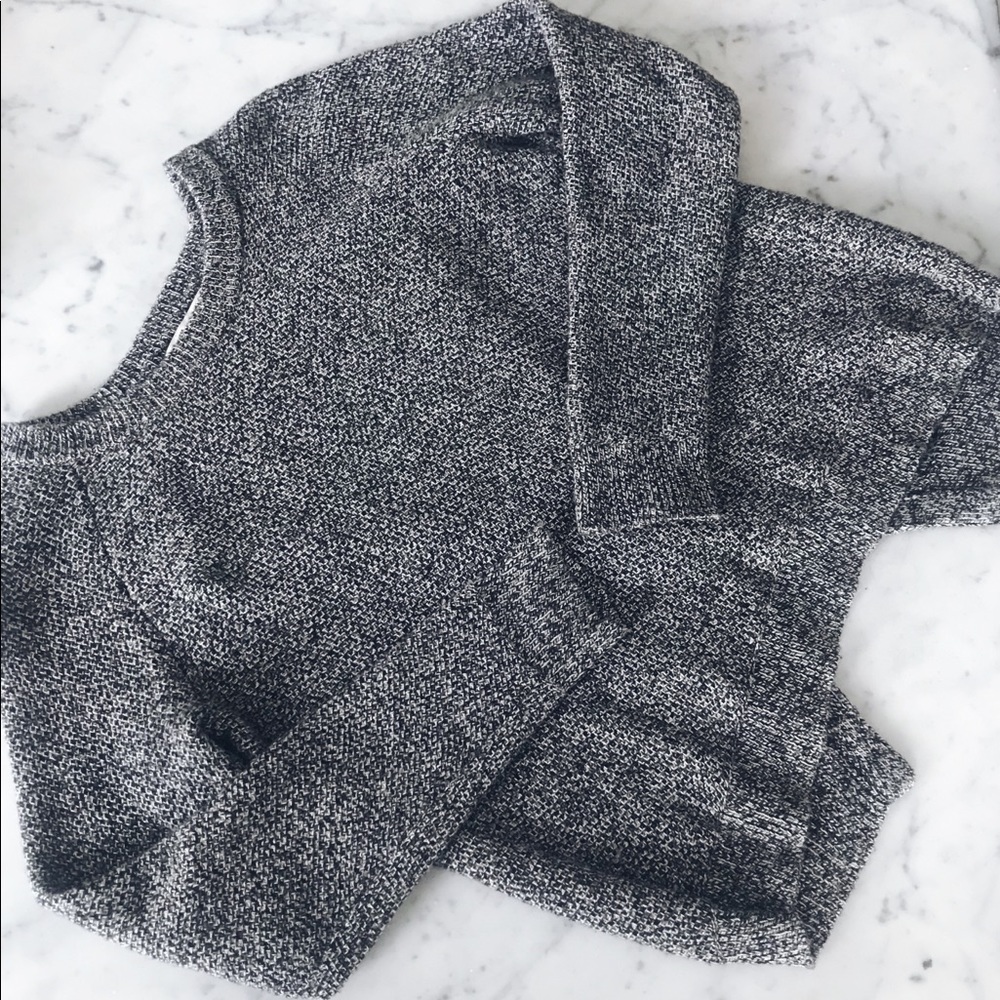 Madewell Cross Open back Sweater Small grey black